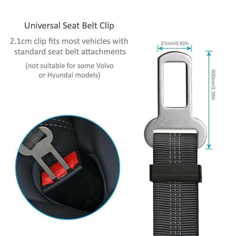 SootheTail SafeRide™ - 2-Pack Adjustable Dog Seat Belts