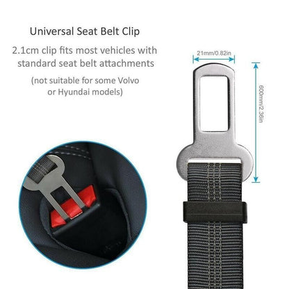 SootheTail SafeRide™ - 2-Pack Adjustable Dog Seat Belts