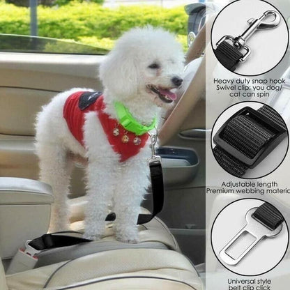 SootheTail SafeRide™ - 2-Pack Adjustable Dog Seat Belts