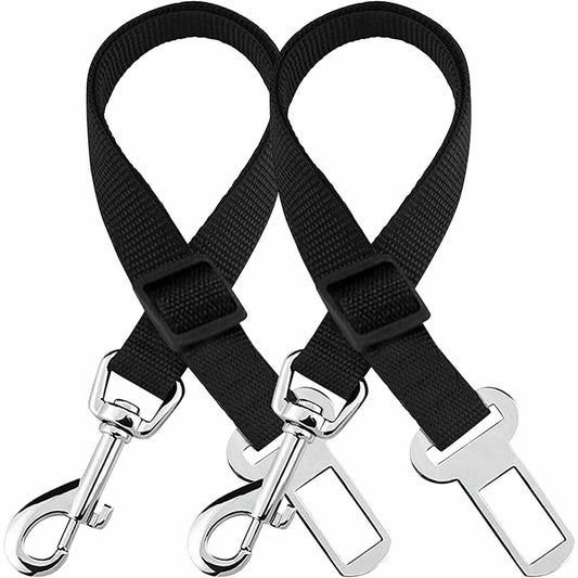 SootheTail SafeRide™ - 2-Pack Adjustable Dog Seat Belts